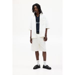 Baggy Denim Bermuda Met Structuur