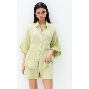 Overhemd Met Korte Mouwen En Structuur