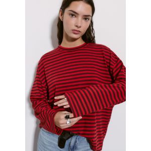 Gestreept T-Shirt Met Lange Mouw