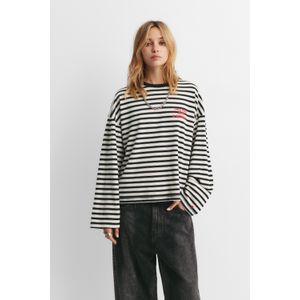 T-Shirt Met Strepen En Tekst