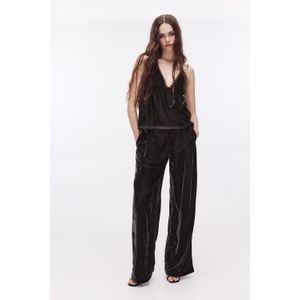 Velvet Broek Met Plooien