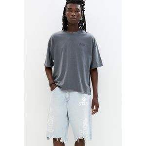 Denim Bermuda Met Scheuren En Print