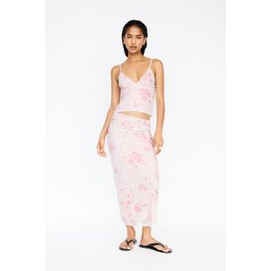 Midirok Met Plooien En Bloemenprint