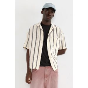 Gestreept Overhemd Met Korte Mouw