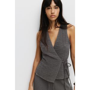 Gilet Met Overslag En Gekreukt Effect