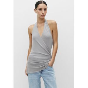 Gedrapeerde Haltertop Met Strassteentjes