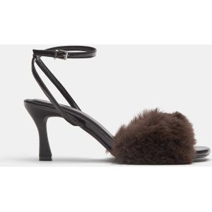 Sandalen Met Bont En Hak