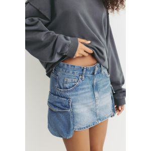 Denim Minirok In Cargostijl