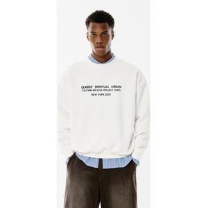 Witte Sweater Met Tekstprint