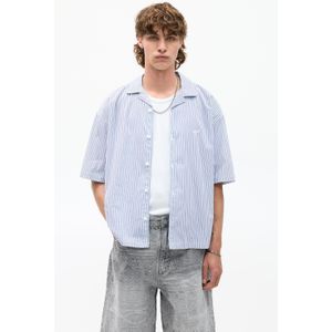 Gestreept Stwd Overhemd Met Korte Mouw