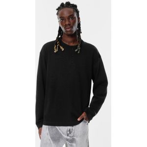 T-Shirt Met Polosluiting En Knopen