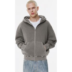 Verwassen Boxy Fit Hoodie Met Rits
