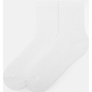 Witte Ribcord Hoge Sokken