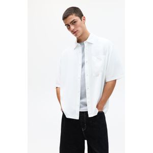 Soepelvallend Overhemd Met Korte Mouw