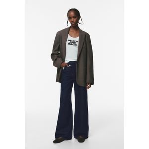 Wide Leg Jeans Met Overslag Bij De Taille