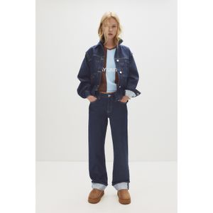 Straight Jeans Met Halfhoge Taille En Zelfkant