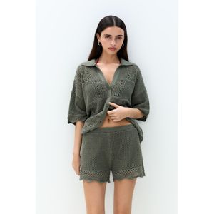 Pacific Republic - Crochet Bermuda - Tricot Korte Broek - Met Elastische Tailleband