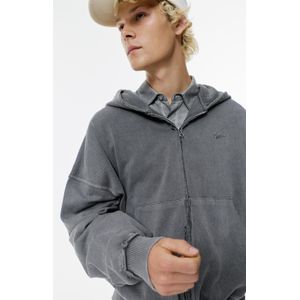 Gerafelde Hoodie Met Rits