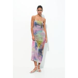 Lange Tule Tie-Dye Jurk