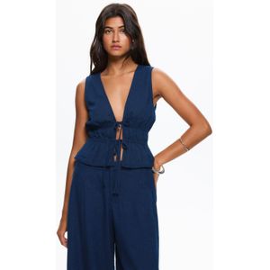 Geplooide Top Met Strikken