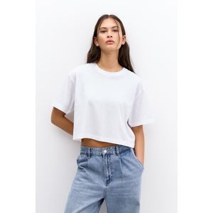 Cropped T-Shirt Met Korte Mouw
