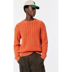 Trui Met Kabelmotief En Acid Wash