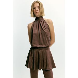 Korte Bruine Halterjurk