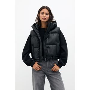 Gewatteerd Gilet Met Leereffect