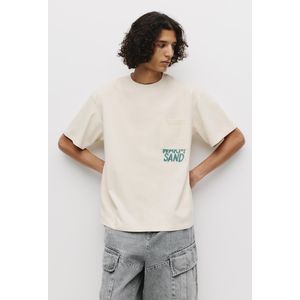 Beige T-Shirt Met Zakje