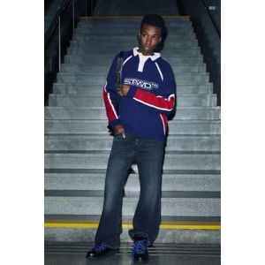 Stwd Tricot Polo Met Print