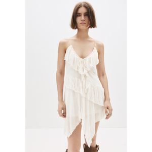 Korte Asymmetrische Jurk Met Volant