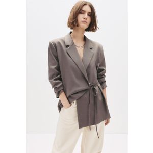 Blazer Met Strik Van 100% Linnen