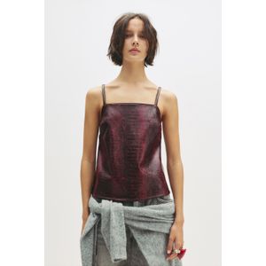 Top Met Bandjes En Krokodillenleereffect