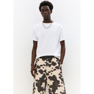 Geribbeld T-Shirt Met Korte Mouw