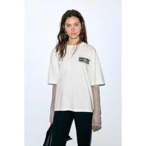 T-Shirt Met Dubbele Mouw En Tekstprint