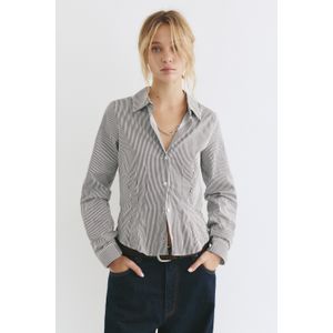 Strak Popeline Overhemd Met Plooien