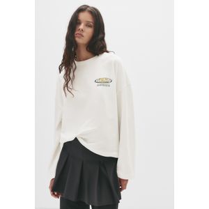 Wit T-Shirt Met Print En Tekst