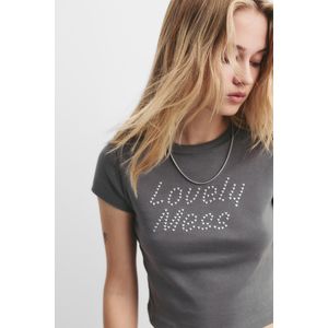 T-Shirt Met Stras Tekst