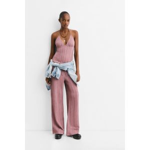 Gestreepte Crêpe Broek