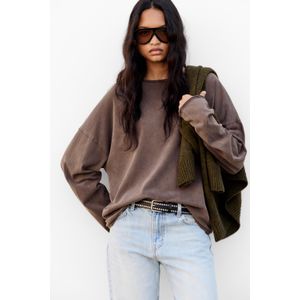 Oversized T-Shirt Met Lange Mouwen