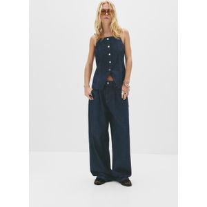 Baggy Jeans Met Plooien En Halfhoge Taille