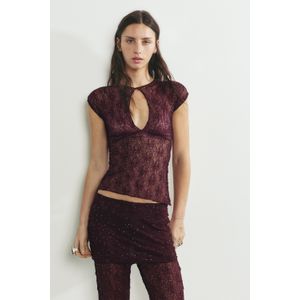 Kanten Top Met Stras