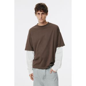 Dubbel T-Shirt Met Lange Mouwen