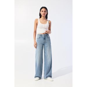 Jeans Met Hoge Taille En Wijde Pijpen