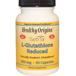 Setria L-Glutathione Reduced 500 mg (60 Capsules) - Healthy Origins