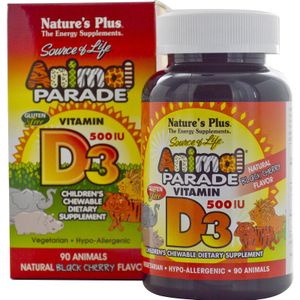 Natures Plus Animal parade vitamine D3 - 90 kauwtabletten
