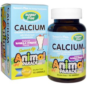 Calcium, Sugar Free, Natural Vanilla Sundae Flavor (90 Animals) - Nature&apos;s Plus