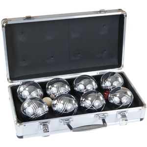 Jeu de Boules set 8 ballen – Aluminium koffer – Zilver