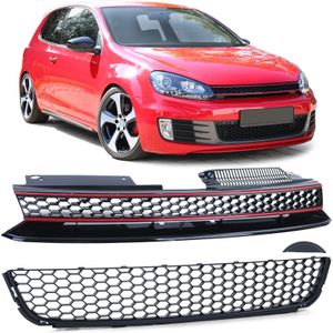 Honingraatgrille zonder embleem met bumpergrille voor VW Golf 6 ook GTI 08-13