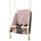 Babyschommel - voor binnen - grijs roze - tot 20 kg